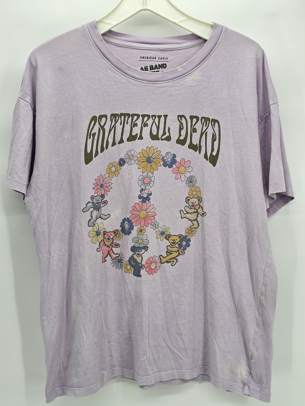 American Eagle Outfitters AE Band Grateful Dead Lavender Graphic Tee